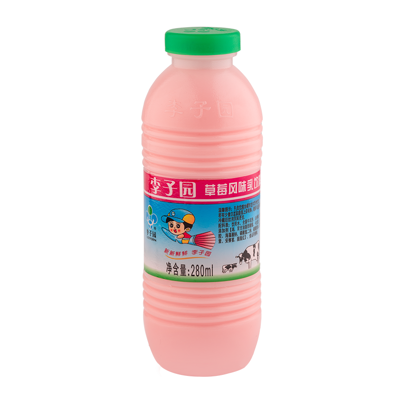 草莓风味乳饮料，单瓶净含量280ml